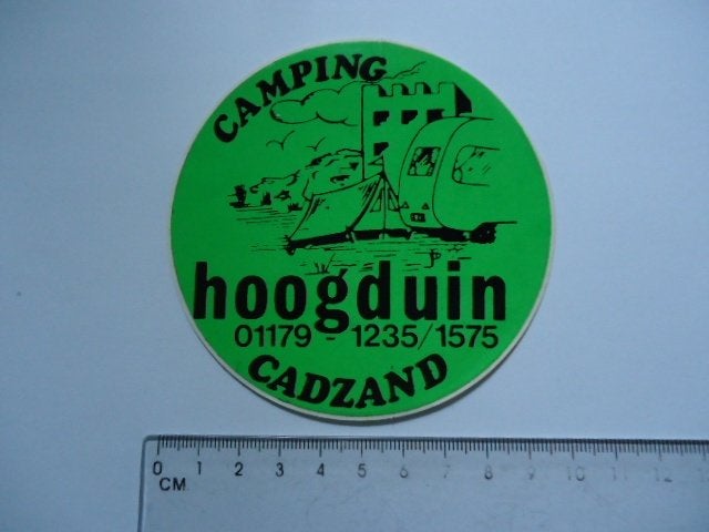 sticker oud Cadzand CAMPING Hoogduin sluis zeeland camper, Verzenden, Zo goed als nieuw, Bedrijf of Vereniging