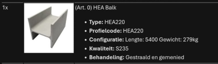 HEA Balk 5400mm gestraald en gemenied, Ophalen, Nieuw, IJzer