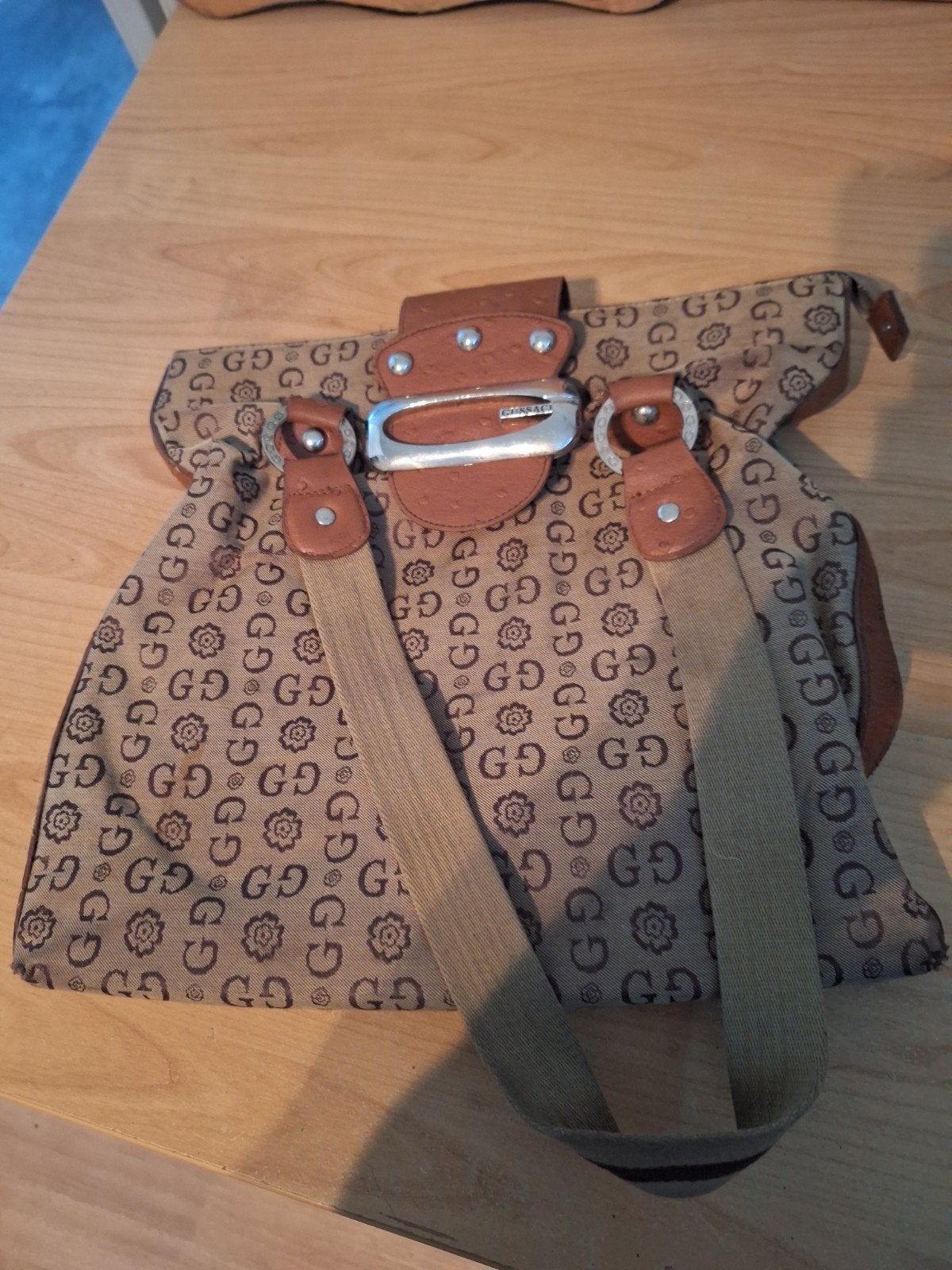 Mooie originele Gussaci hand/schoudertas - 30x30 cm, Ophalen, Gebruikt, Beige