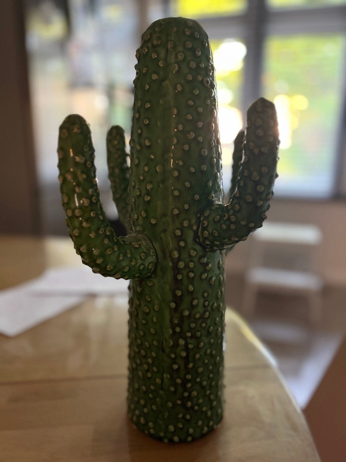 Grote groene cactus vaas L - Serax stijl, Ophalen, Aardewerk of Porselein, Zo goed als nieuw, Minder dan 50 cm