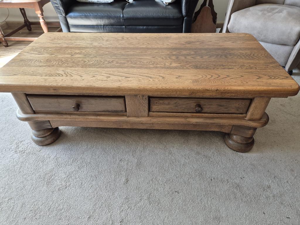 Salontafel, Huis en Inrichting, Tafels | Salontafels, Ophalen, Gebruikt, 100 tot 150 cm, Eikenhout