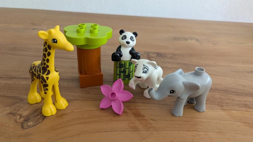 LEGO DUPLO Baby Wilde Dieren Set - Giraf, Panda, Olifant, Ophalen, Zo goed als nieuw, Overige merken