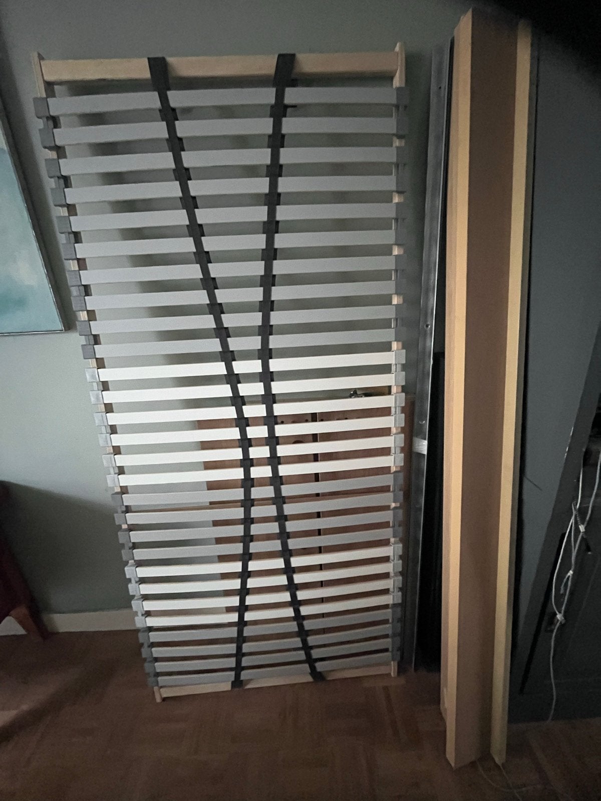 2x Eenpersoonsbed met lattenbodem en matras, Ophalen, Gebruikt, 90 cm, 200 cm
