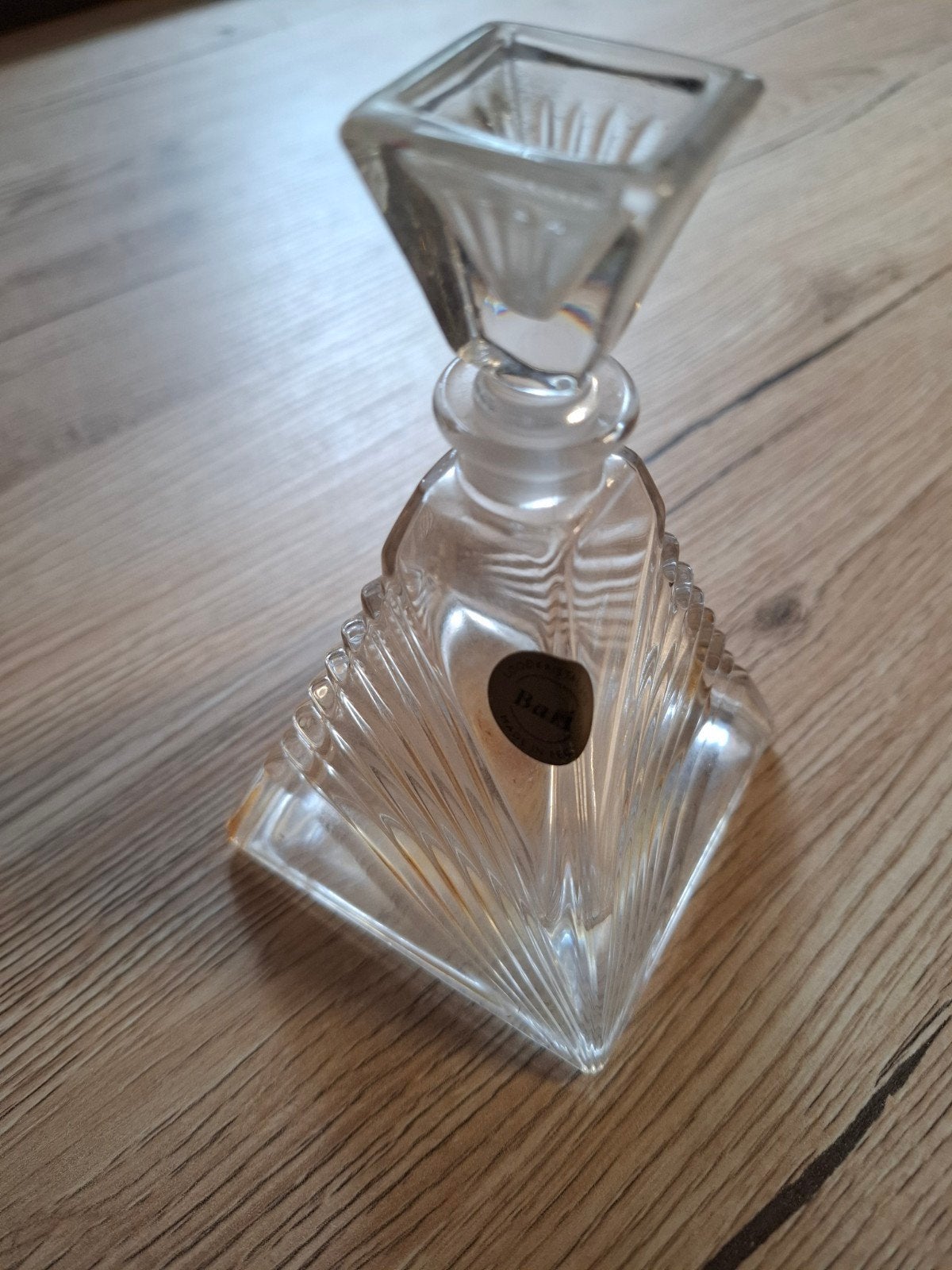Vintage Kristallen Parfumflesje met Stop - Bari, Antiek en Kunst, Ophalen of Verzenden