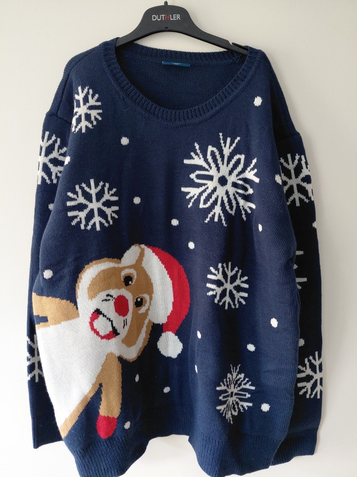 Leuke Kersttrui met hamster en Sneeuwvlokken - Maat XXL, Ophalen of Verzenden, Zo goed als nieuw