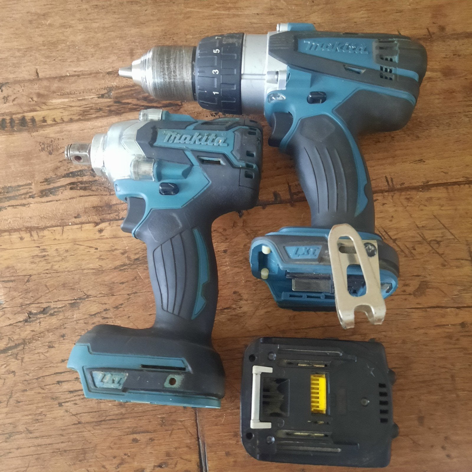 Makita DDF448 Accuboormachine en DTW280 accu slagmoerseutel, Ophalen of Verzenden, Gebruikt, Boor- en Schroefmachine