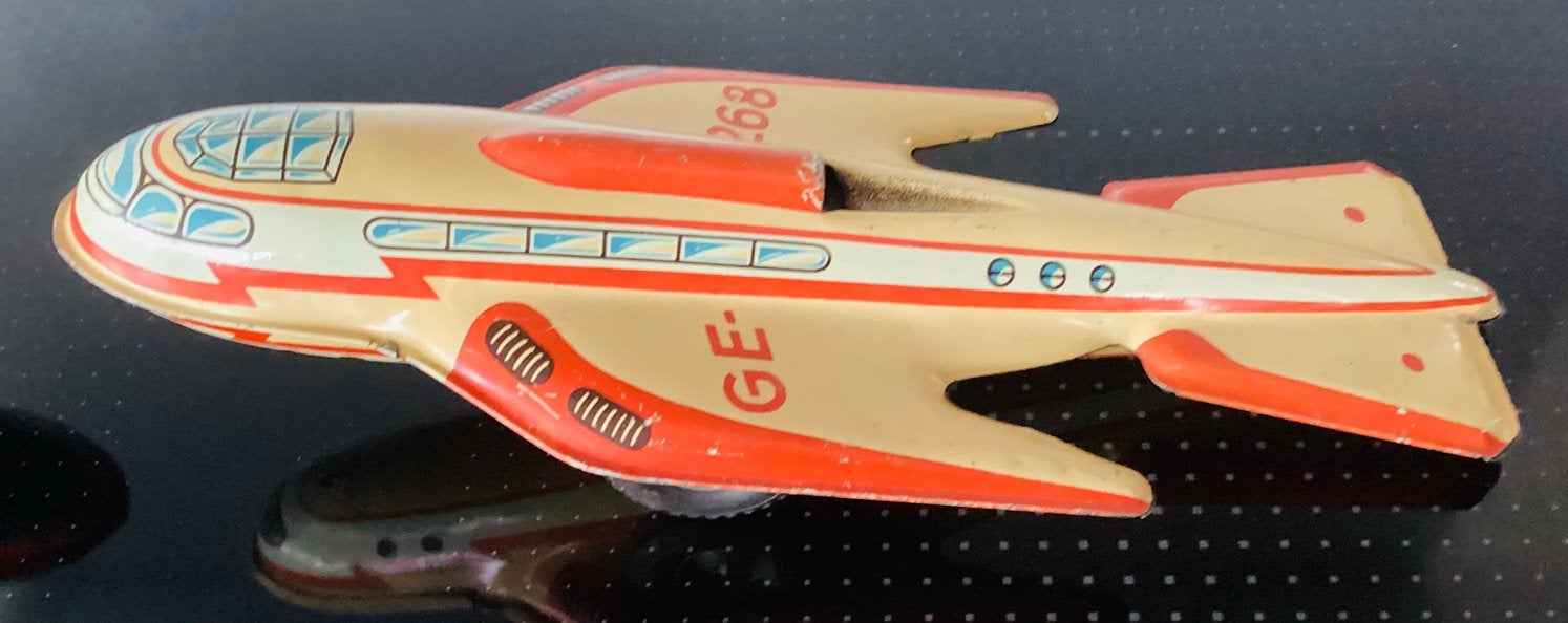 1946-50 blikken Technofix Space Ship,GE 268, US Zone Germany, Ophalen