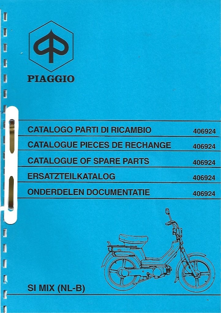 Piaggio Vespa Si Mix onderdelenboek (8013z) bromfiets, Ophalen of Verzenden, Zo goed als nieuw