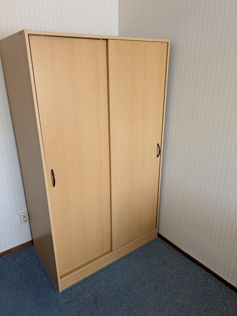 3x Kledingkast, Linnenkast met 2 Schuifdeuren, beukenkleur, Ophalen, Gebruikt, 100 tot 150 cm, 150 tot 200 cm