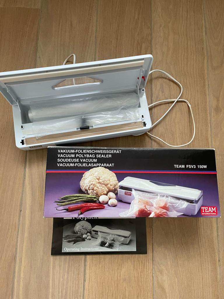 Team International FSV3 150W Vacuüm Sealer folielasapparaat, Ophalen, Zo goed als nieuw