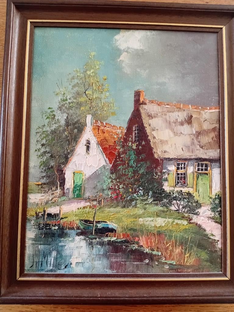 Schilderij van JH Miller 33x26 cm .alleen serieus bieden., Ophalen of Verzenden