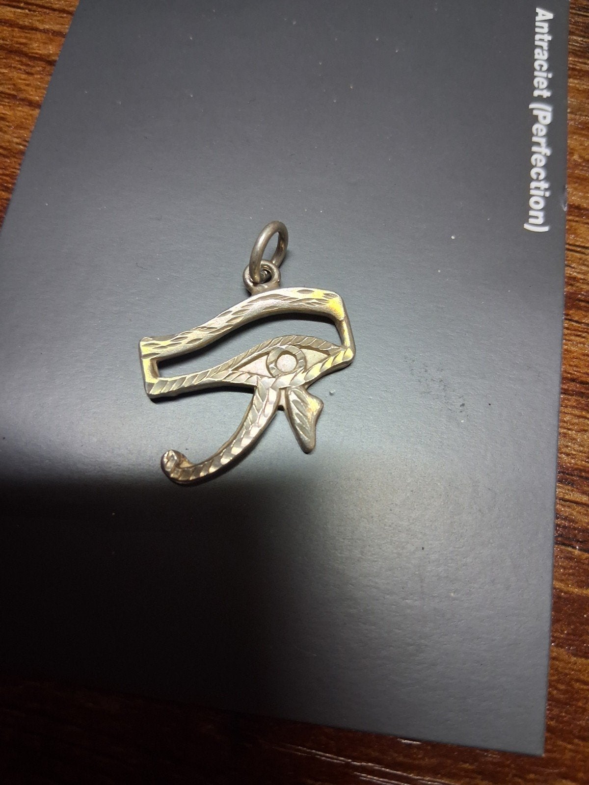 Echt Zilveren Hanger - Oog van Horus, Gebruikt, Overige voorstellingen, Ophalen of Verzenden, Zilver