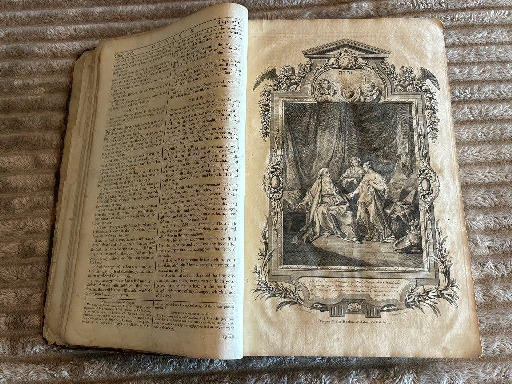 Antieke Engelse Bijbel 1769 – Boden & Adams – Gravures, Ophalen