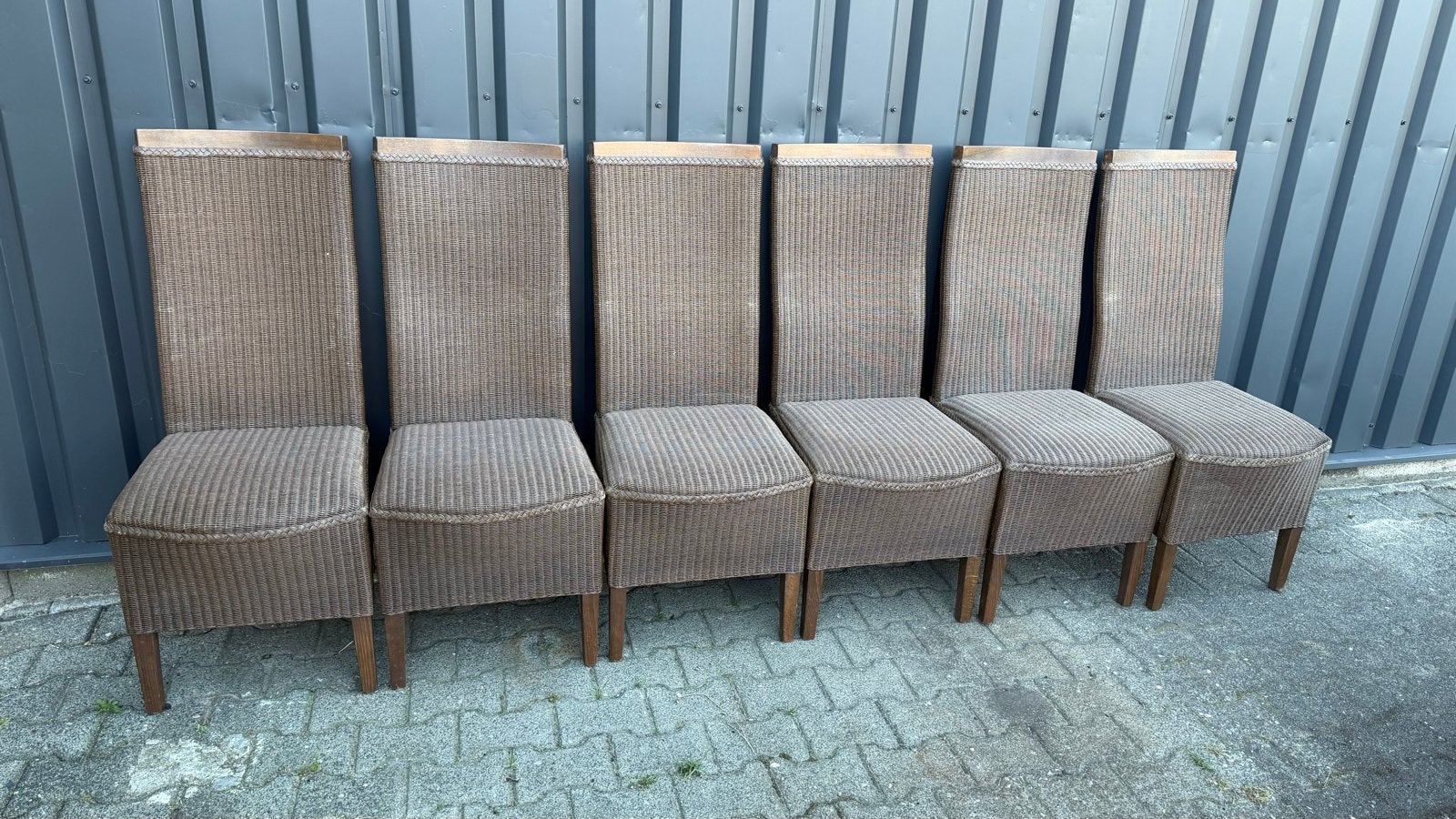 6 Origineel Loom Furniture BV stoelen - Zo goed als nieuw, 7547as, Riet, Ophalen of Verzenden, Zo goed als nieuw