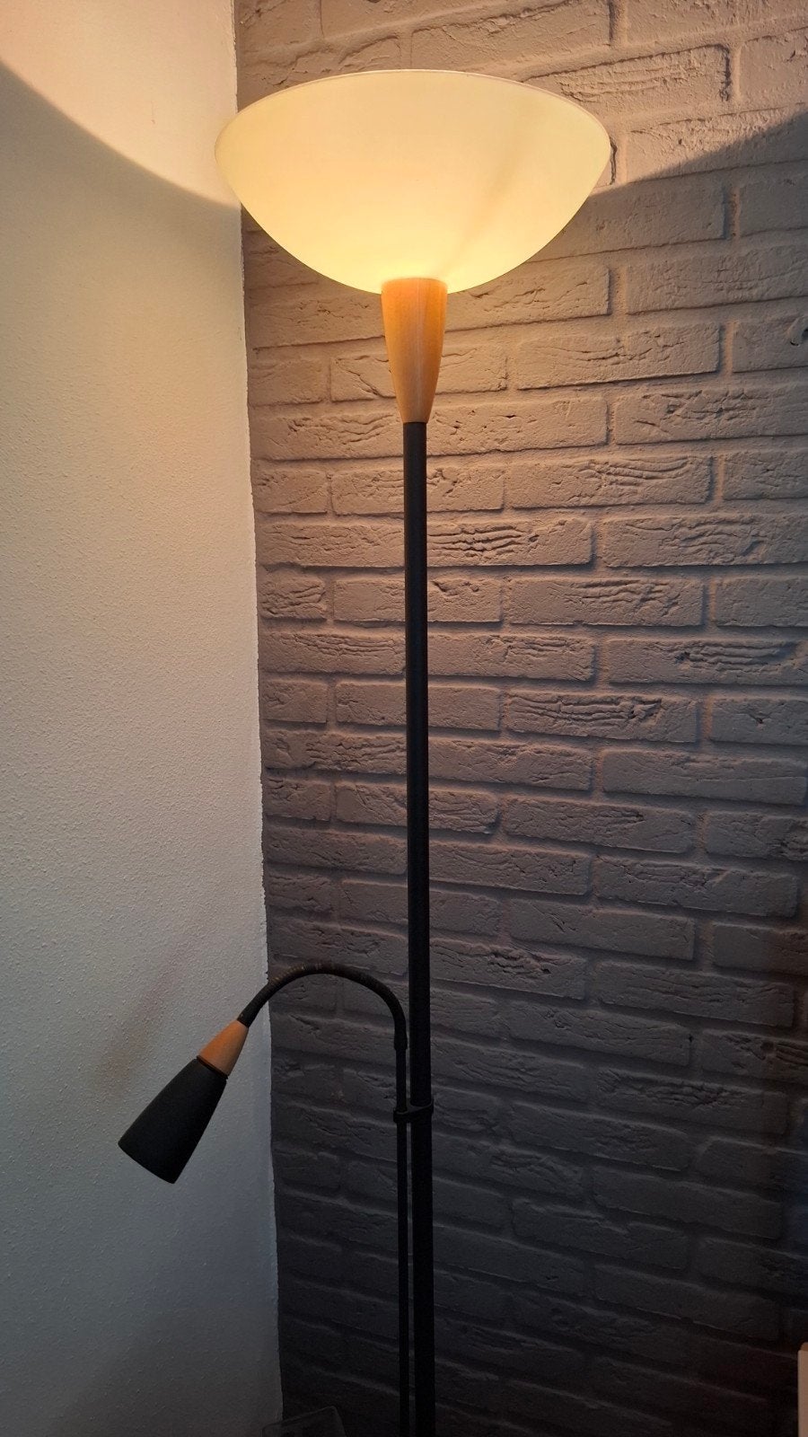 Staande vloer lamp, Ophalen, Gebruikt, E27 (groot), Glas