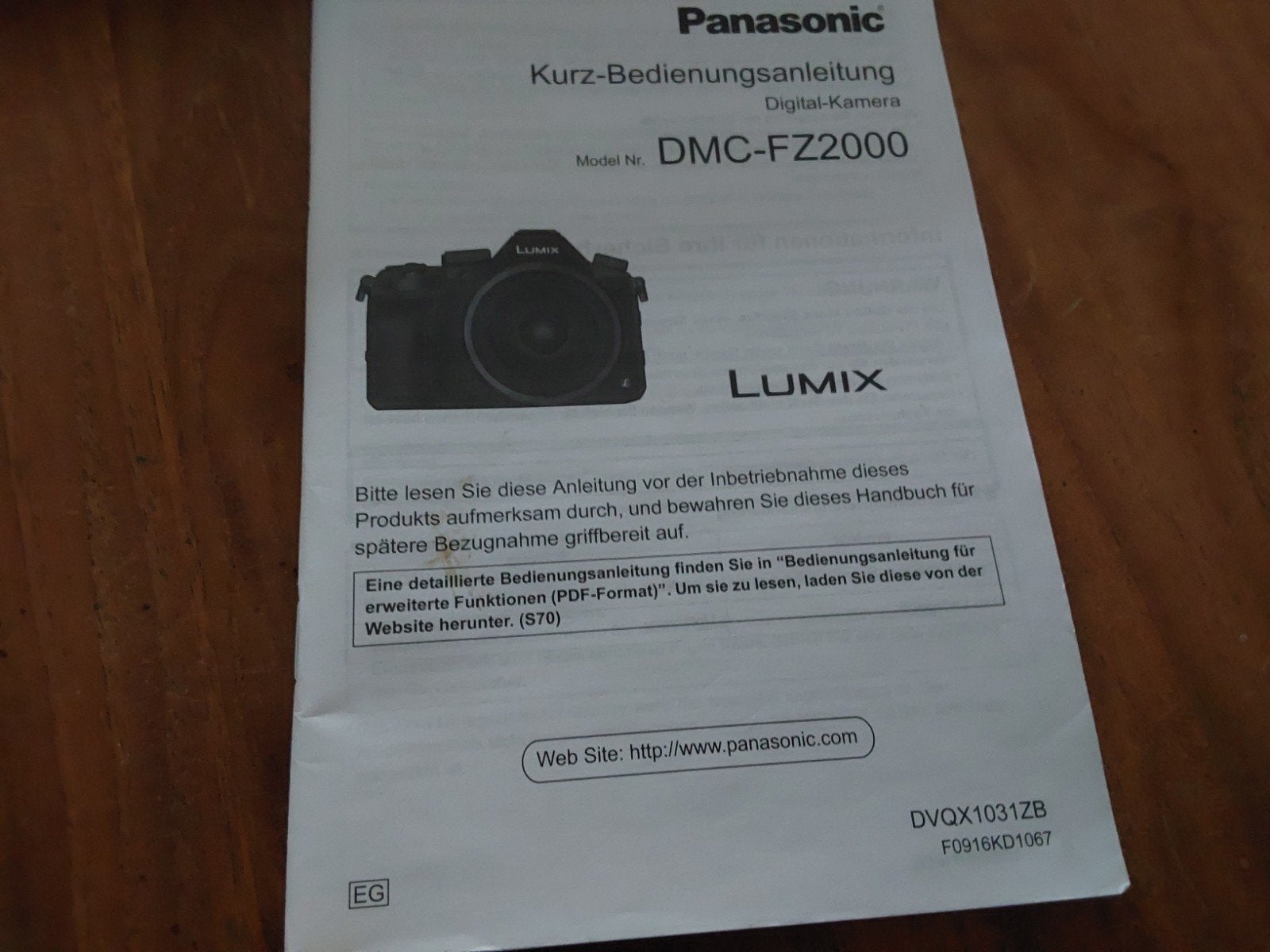 Panasonic DMC-FZ2000 digitale camera handleiding (Duits), Ophalen of Verzenden, Overige Merken, 8 keer of meer