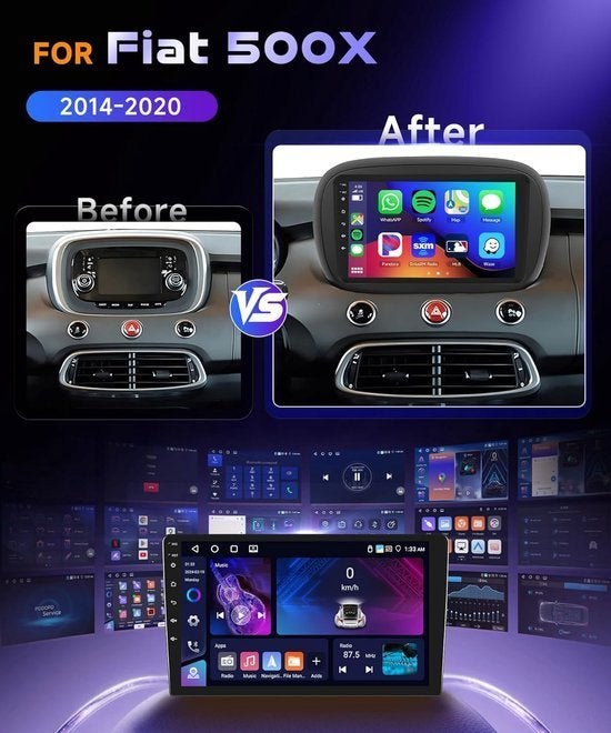 Android Autoradio Fiat 500X – 2DIN Multimedia Systeem, Corvance B.V., Verzenden, Nieuw, Corvancebol@gmail.com