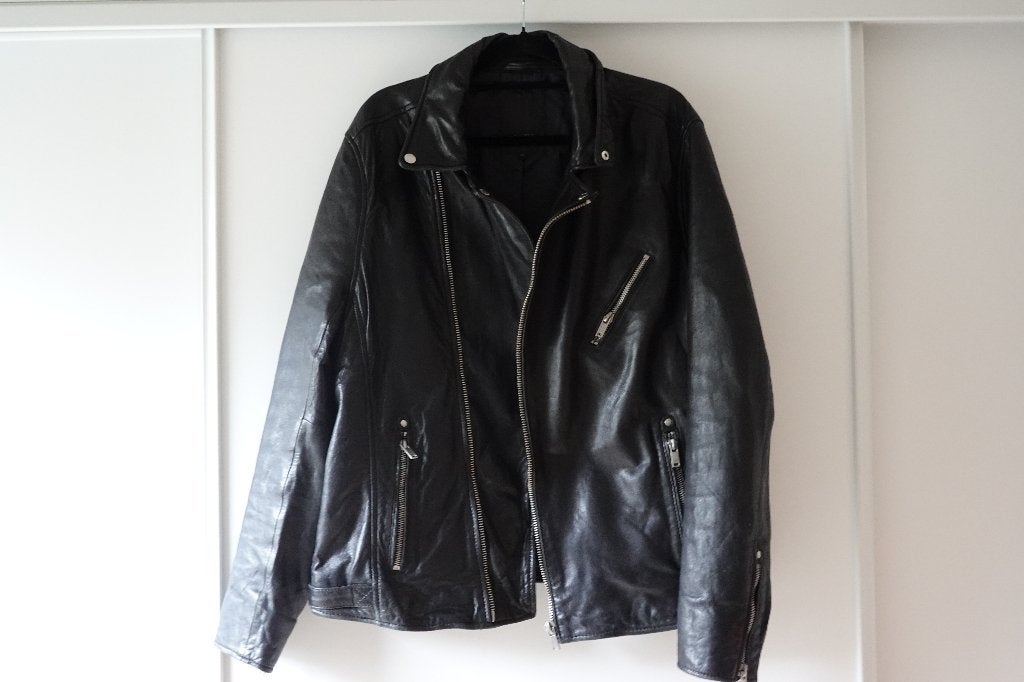 Saki leren (heren) jas., Maat 52/54 (L), Zwart, Ophalen of Verzenden, Zo goed als nieuw