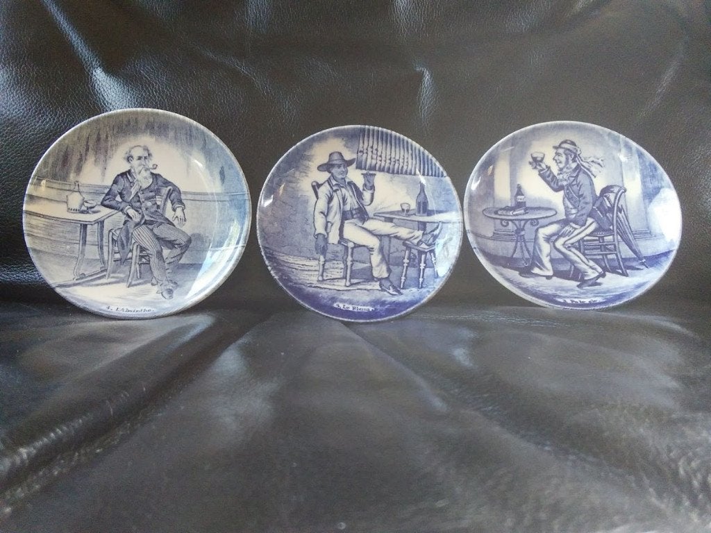 Mini bordjes 'Dranksoorten', Royal Sphinx & Boch (3 stuks), Ophalen of Verzenden