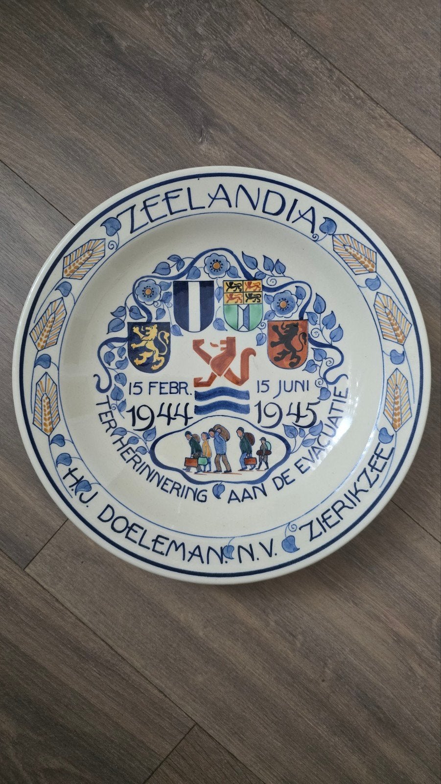 Bordje Zeelandia Zierikzee 1944 - 1945 Evacuatie, Ophalen of Verzenden