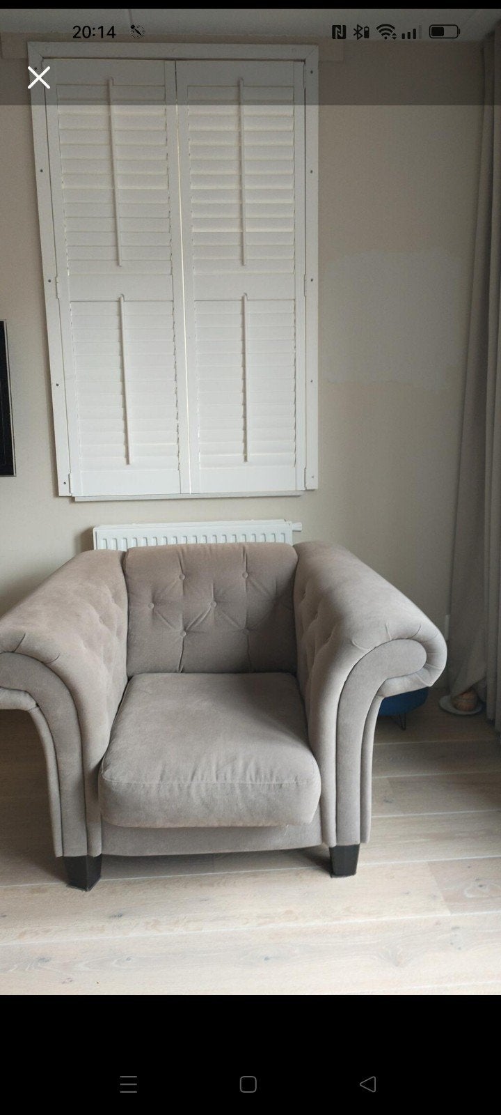 luxe taupe fauteuil- €125 
Luxe taupe fauteuil – €125 – va, Ophalen of Verzenden, 75 tot 100 cm, Eenpersoons, Minder dan 150 cm