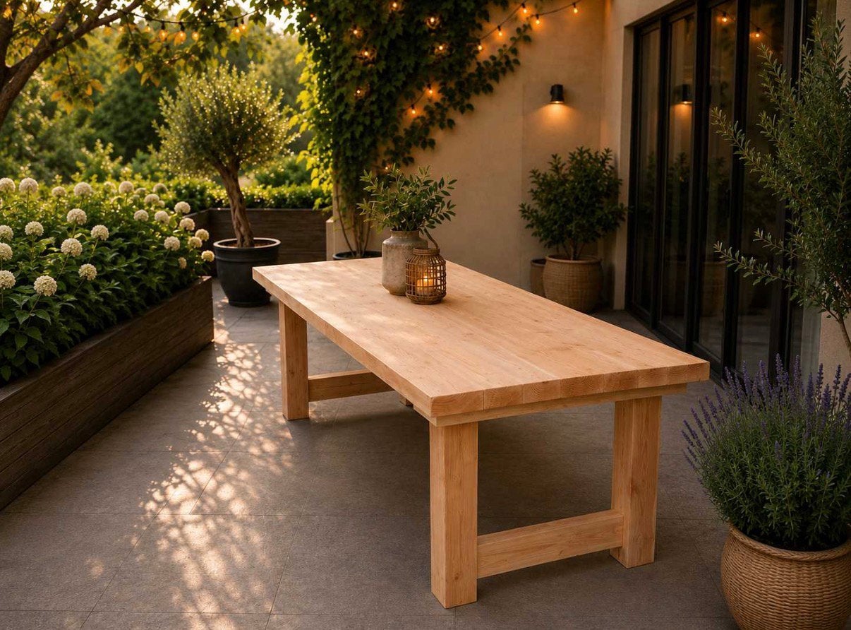 Douglas Houten Tuintafel (400x92 cm) - Gebeitst bouwpakket!, Ophalen, Nieuw, Rechthoekig, Hout