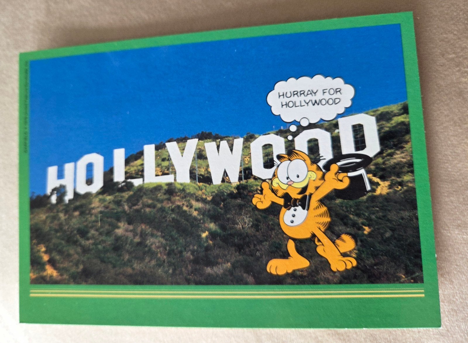 Garfield Hollywood Ansichtkaart - 'Hurray for Hollywood', Verzenden, 1980 tot heden, Ongelopen, Buiten Europa