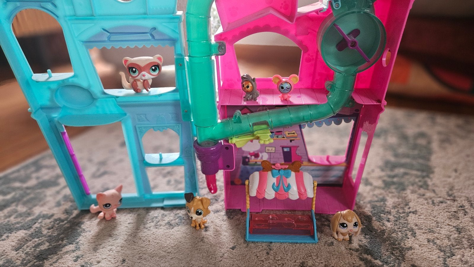 Littlest Pet Shop Huis met 7 Dieren, Winkeltje & Knikkerba, Ophalen of Verzenden