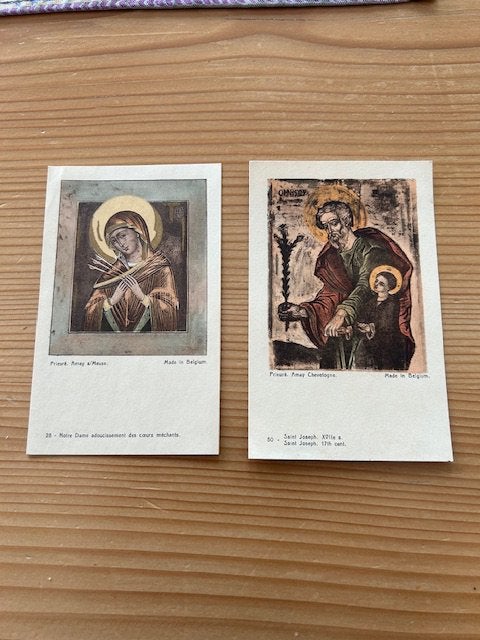 PRENTJES VAN MARIA EN JOSEPH, Ophalen of Verzenden, Zo goed als nieuw, Kaart of Prent, Christendom | Katholiek