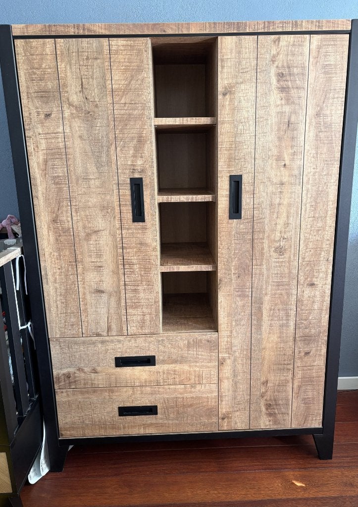 Mooie mango houten kast Sanders Wonen Comerio barkast, Ophalen, Met lade(s), Minder dan 150 cm, 150 tot 200 cm