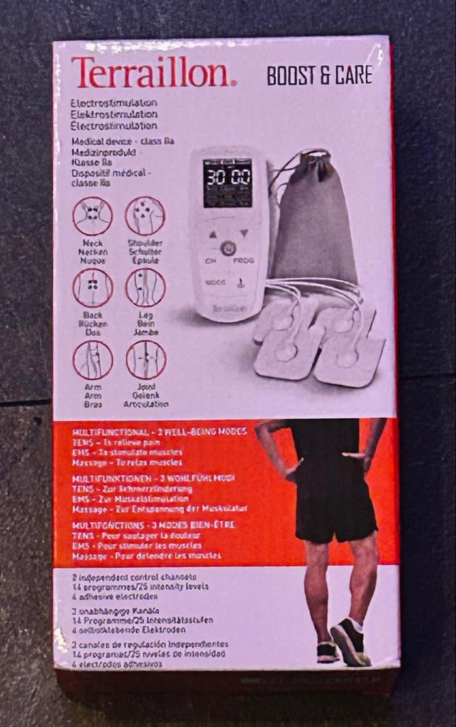 Terraillon Boost & Care Elektrostimulatieapparaat, Sport en Fitness, Massageproducten, Ophalen of Verzenden, Nieuw, Apparaat