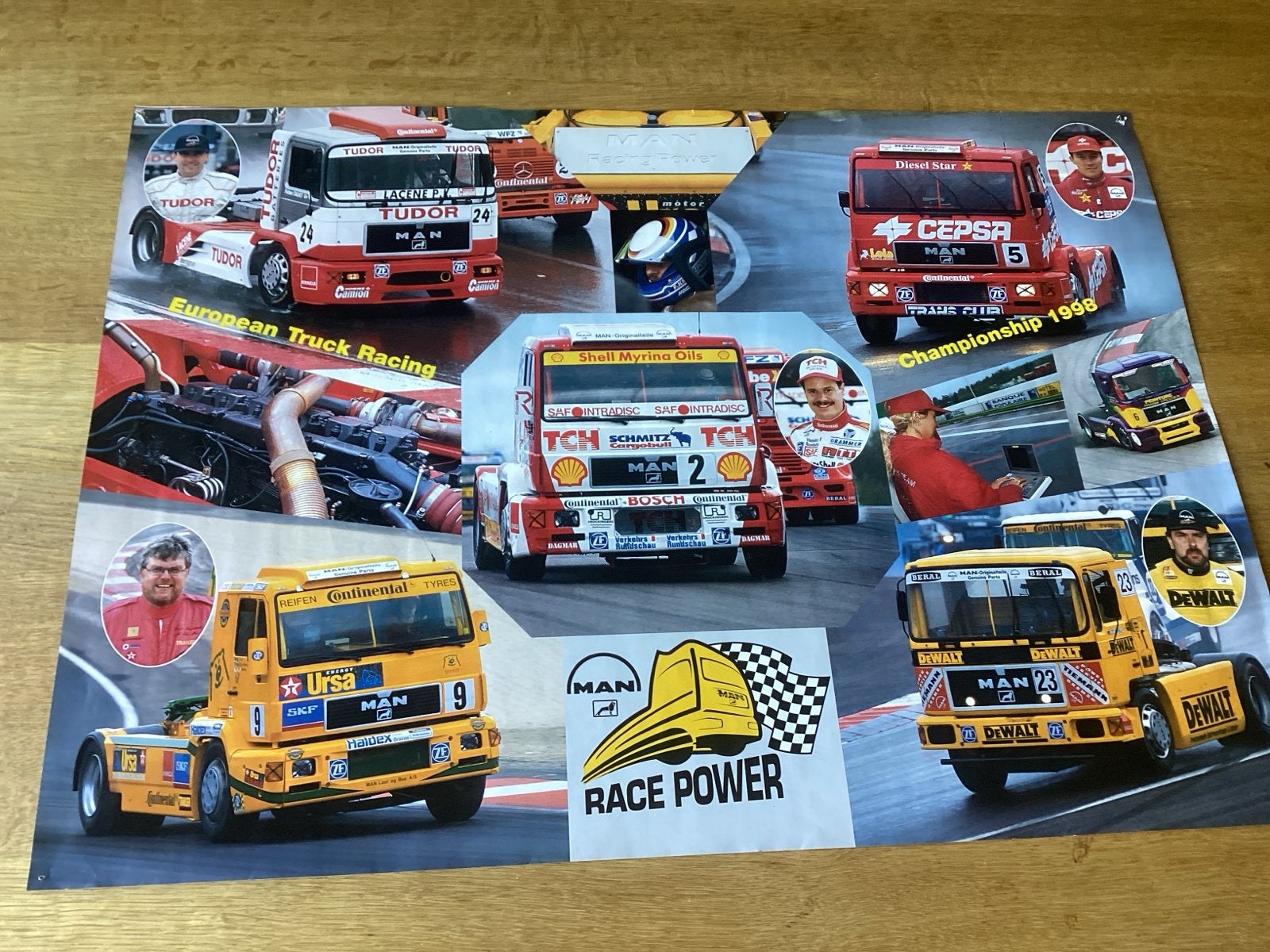 MAN European Truck Racing Championship 1998 Poster, Ophalen of Verzenden, Gebruikt, Auto's