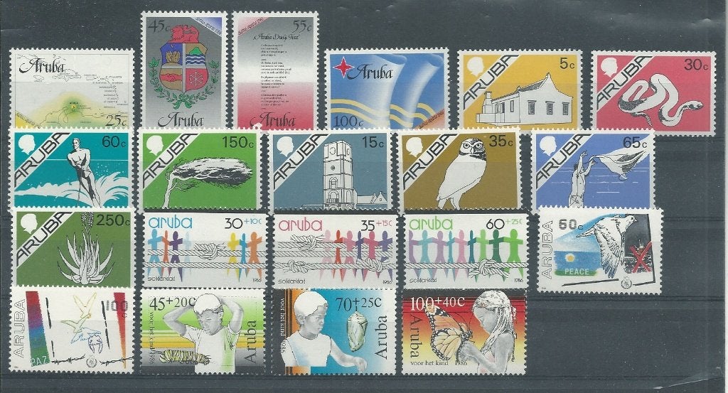 Aruba 1986, Complete jaargang, Postfris., Verzenden, Postfris