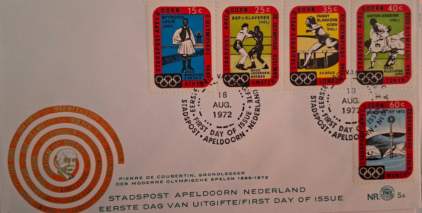Olympische Spelen Nederland 3 x stadspost, Verzenden