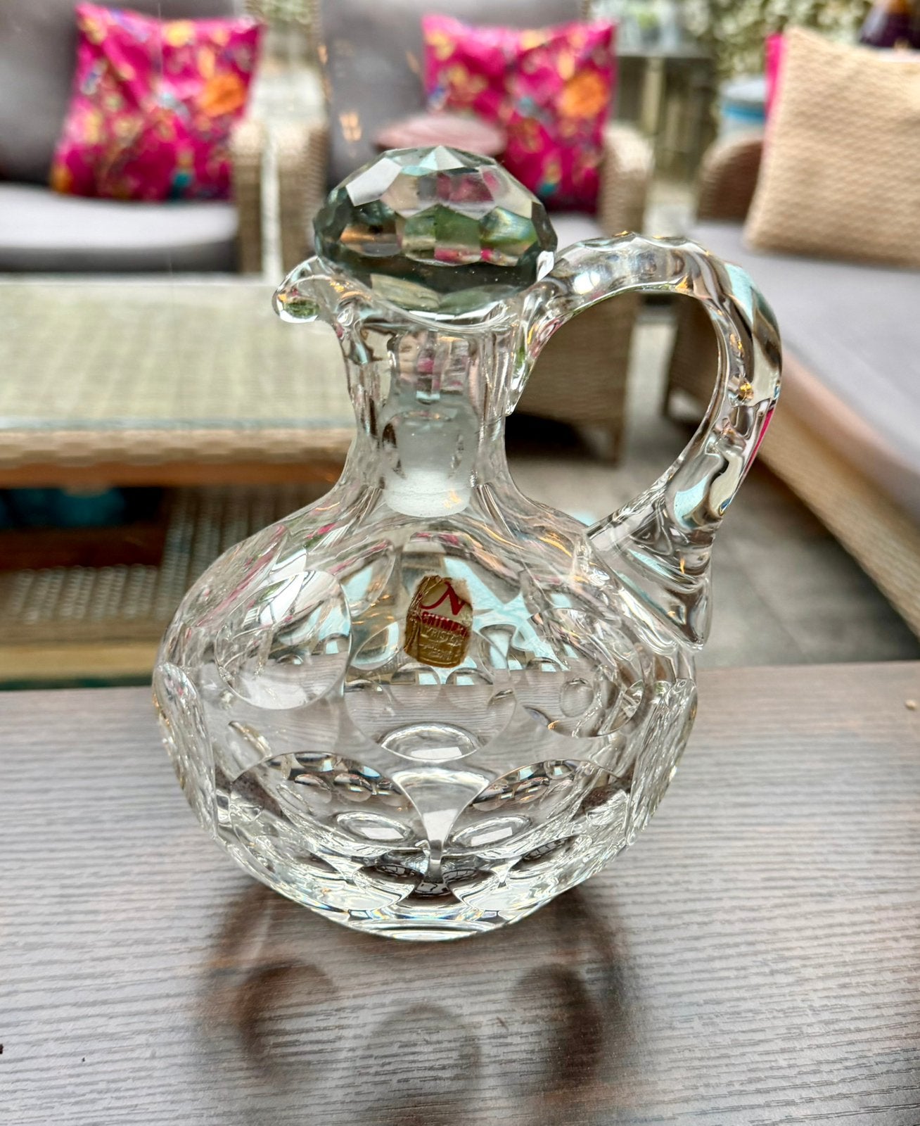 Vintage Nachtman kristallen karaf 18 cm hoog 13 cm breed, Ophalen of Verzenden