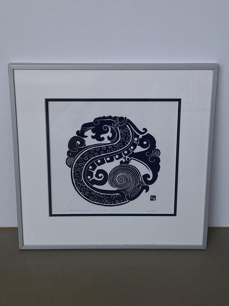 linosnede Christel Roemermann Souvenir de China 8/12 41x41cm, Antiek en Kunst, Kunst | Litho's en Zeefdrukken, Gelimiteerde oplage