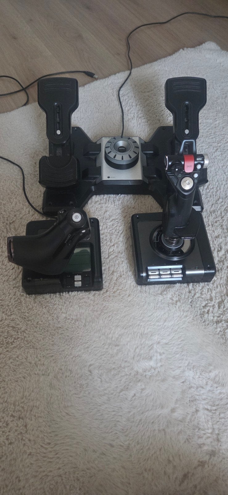 Saitek X52 Pro Flight Stick met Rudder Pedals, Gebruikt, PC, Overige typen, Overige merken