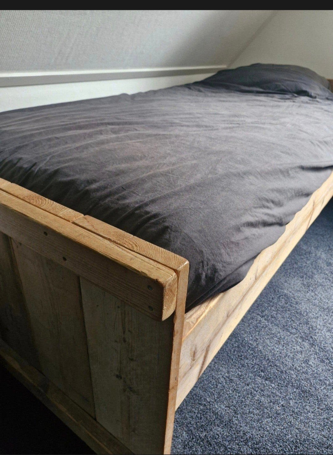 Steigerhouten 1 peroonsbed bed, Huis en Inrichting, Ophalen, Gebruikt, 90 cm, Eenpersoons