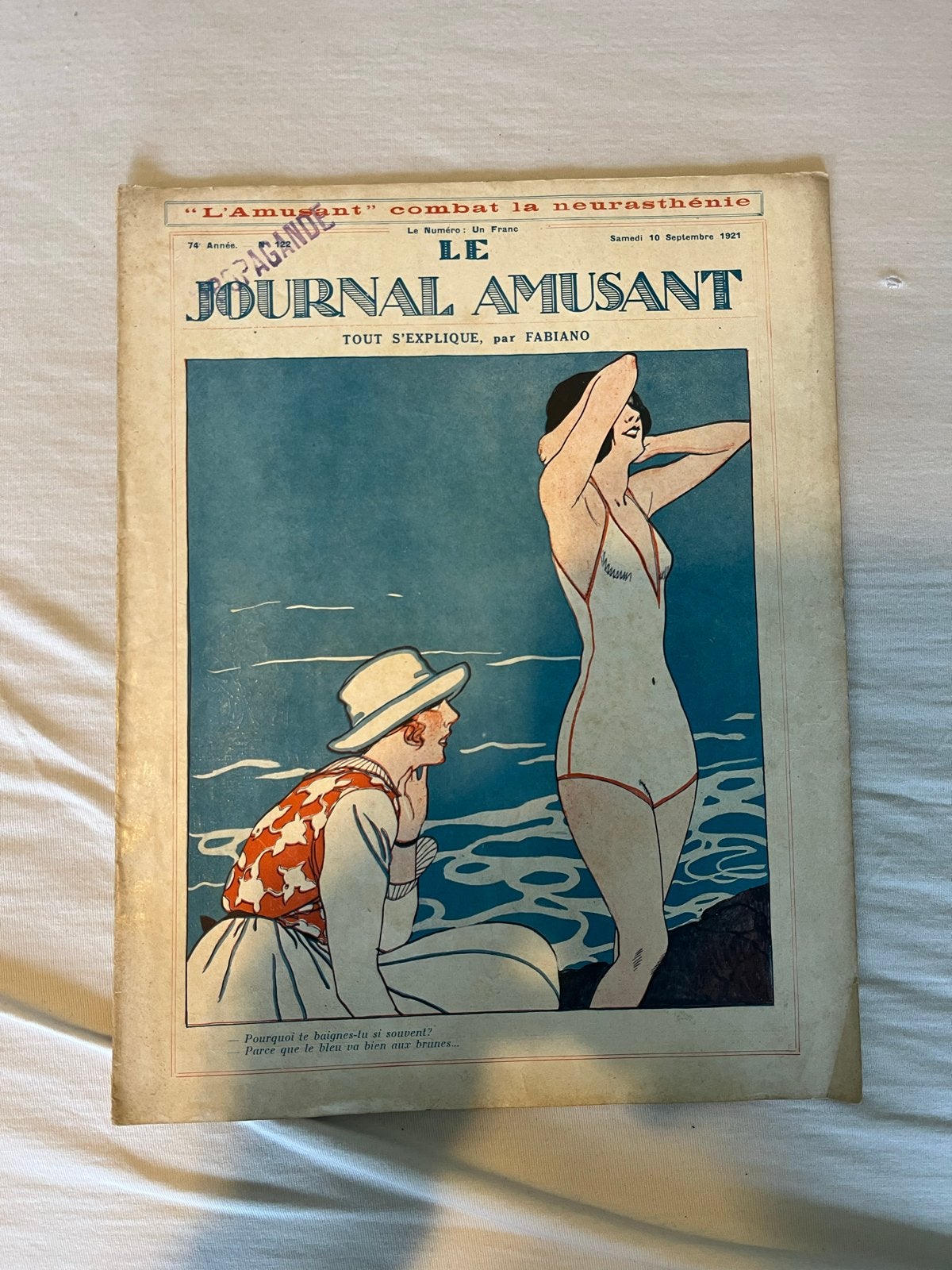 Le Journal Amusant - 10 september 1921 - Vintage Frans Tijds, Ophalen of Verzenden, Gelezen, Overige typen