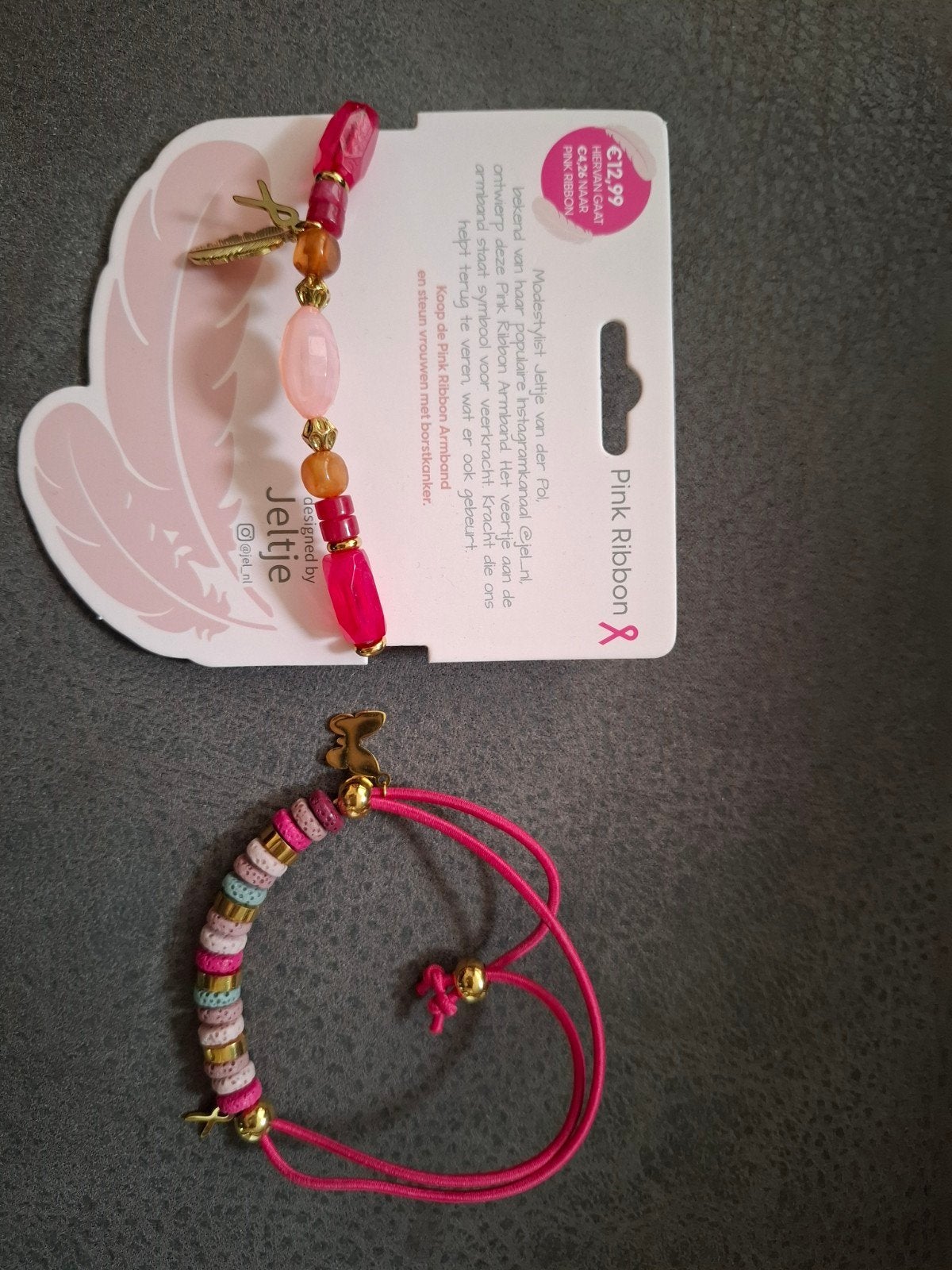 Pink ribbon atmbanden, Ophalen of Verzenden, Nieuw, Overige kleuren, Armband