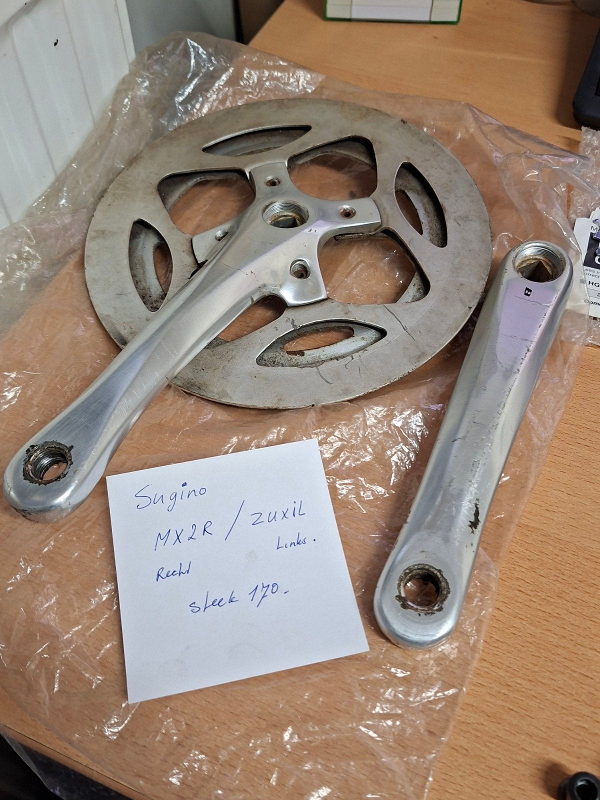 crankset SUGINO MX2R / ZUXIL, Ophalen of Verzenden, Gebruikt, Crankstel of Pedalen, Aluminium
