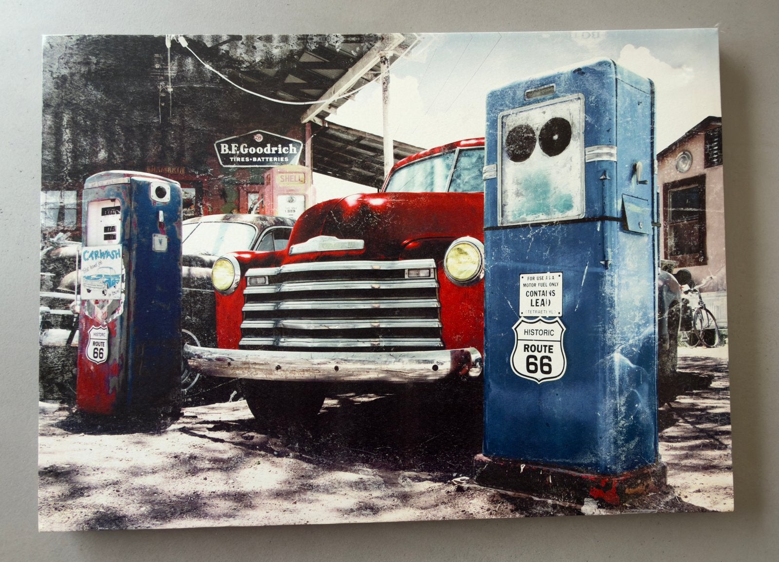 Gaaf schilderij “ Route 66” ! Vaderdag cadeau!, Ophalen, Schilderij