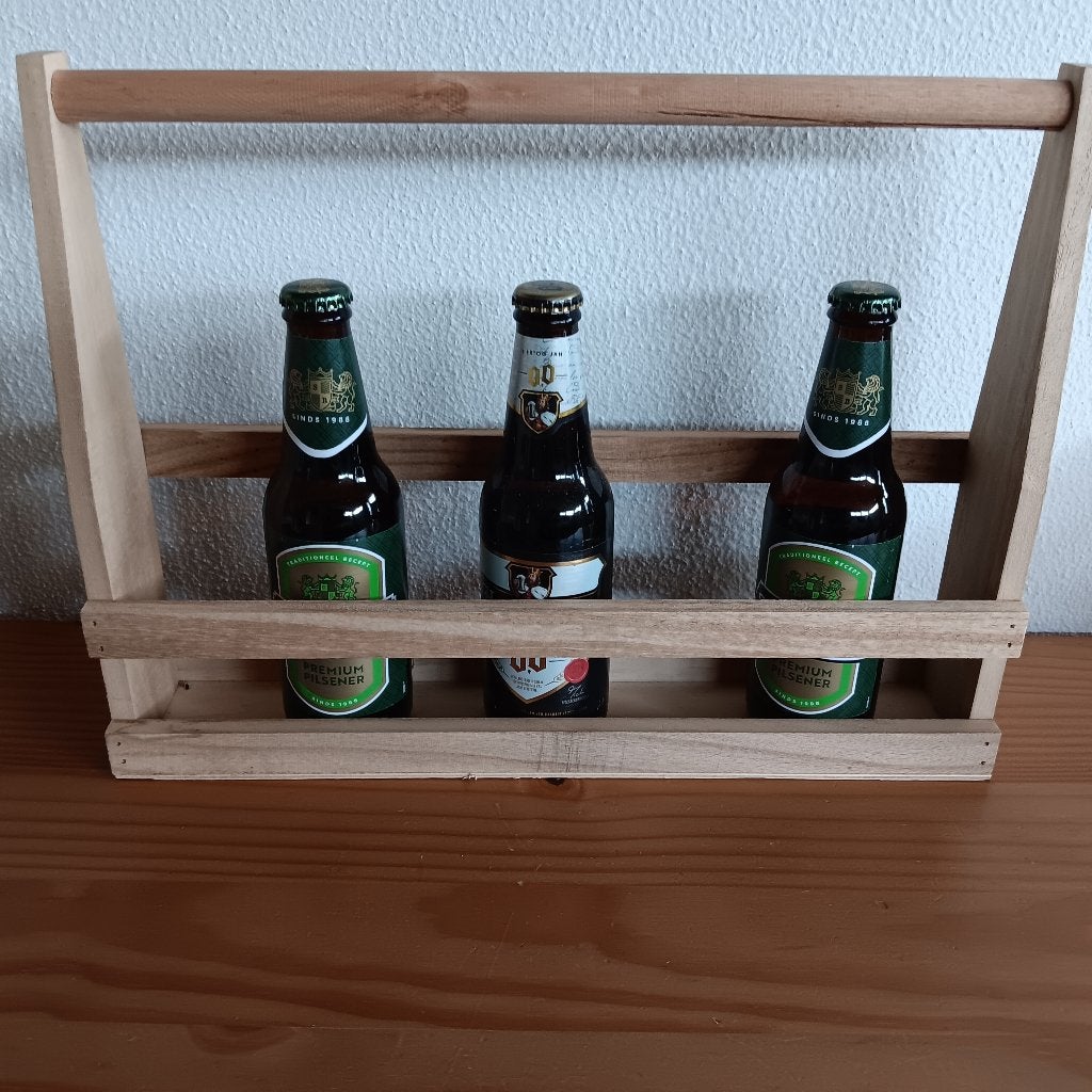 Houten flessenrek / bierdrager, Ophalen of Verzenden