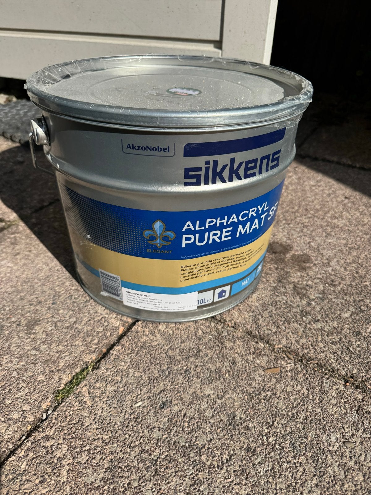 Sikkens Alphacryl Pure Mat SF Muurverf 10L, Doe-het-zelf en Verbouw, Schildersmaterialen, Ophalen, Nieuw, Overige typen