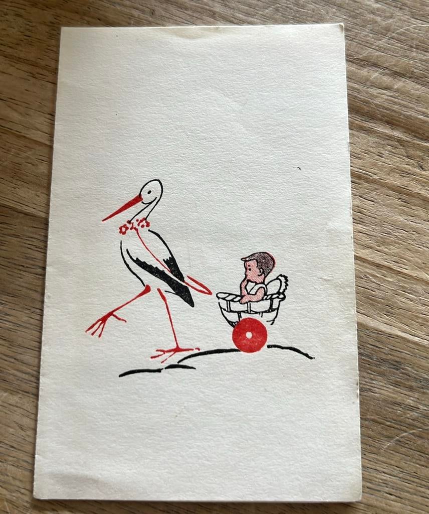 Amsterdam,,1946:::Meta, Verzamelen, Geboortekaartjes en Visitekaartjes, Ophalen of Verzenden, Voor 1970