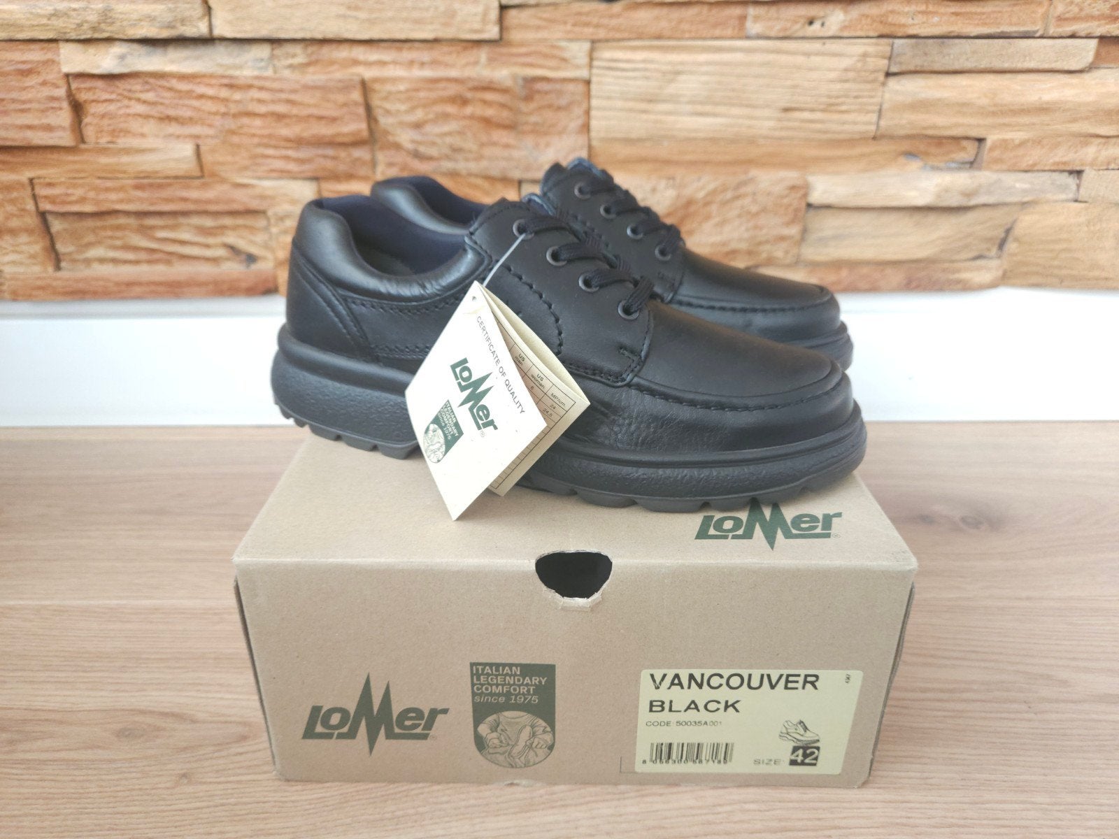 Lomer Vancouver maat 42 NIEUW Schoenen zwart  veterschoenen!, Zwart, Nieuw, Ophalen of Verzenden, Lomer