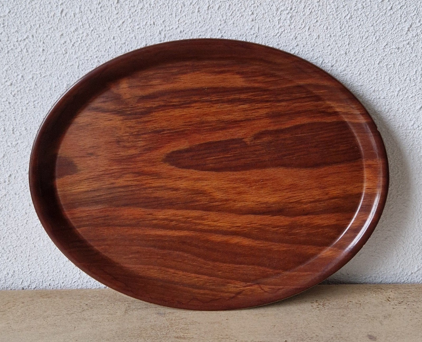 Vintage dienblad, Ophalen of Verzenden, Gebruikt, Ovaal, Hout