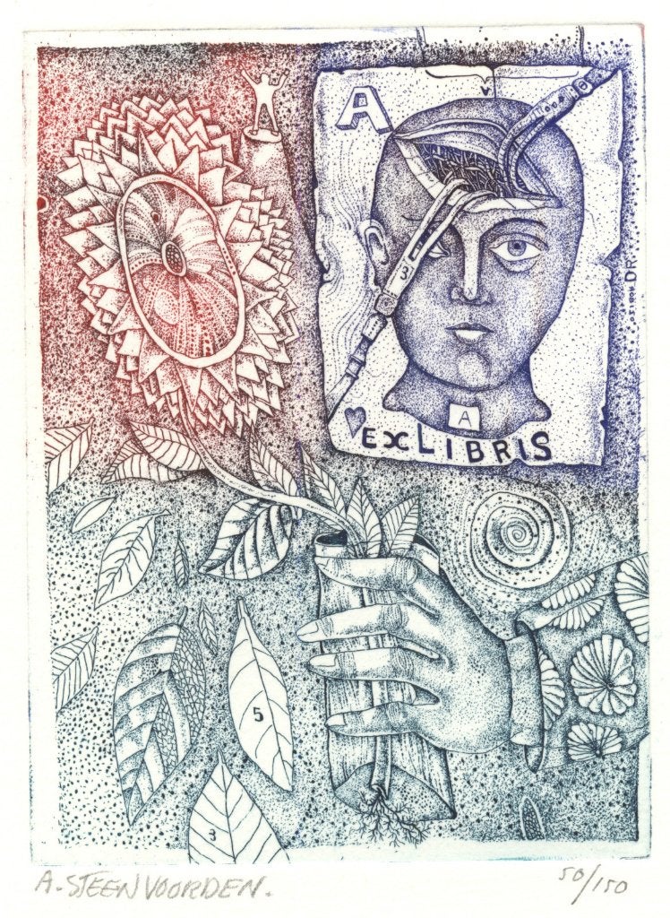 0317 Ex Libris Nederland : Ab Steenvoorden, z.j., Verzenden, Ex libris