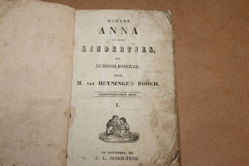 Moeder Anna en Hare Kindertjes — Antiek Schoolboek ca. 1850, Ophalen of Verzenden