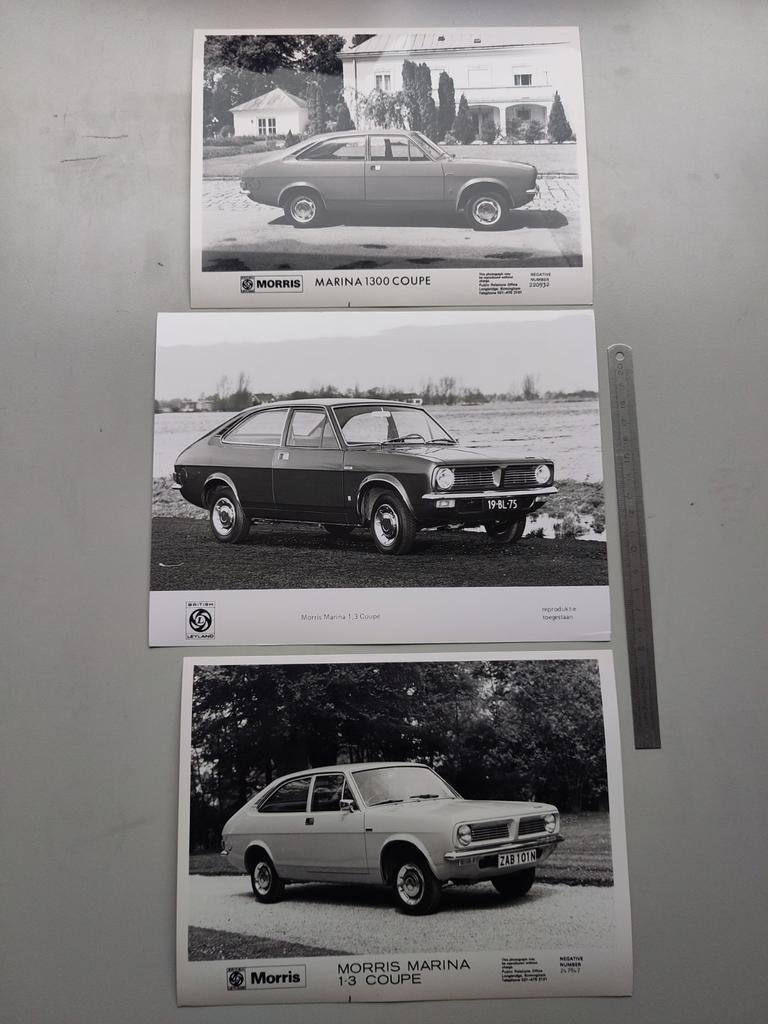 (258) Morris Marina 1300 Coupé persfoto 3x, Ophalen of Verzenden, Overige onderwerpen